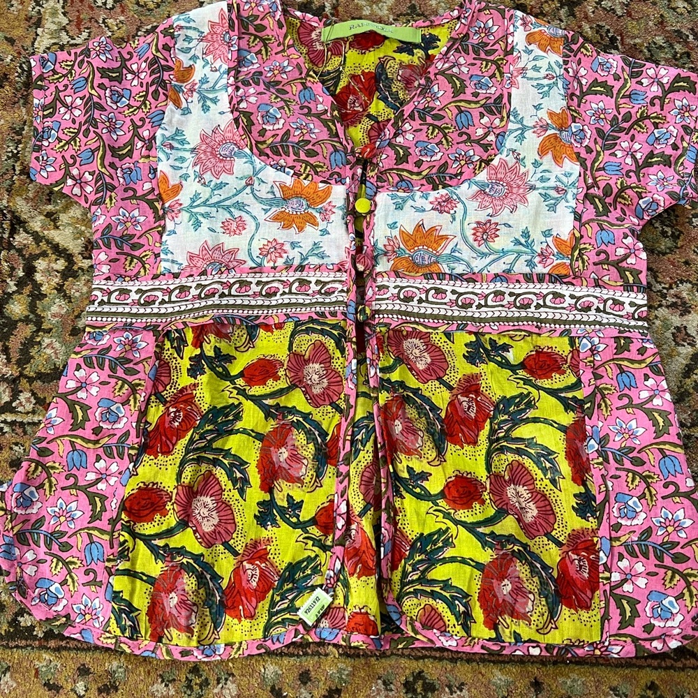 NWOT Floral Multicolor Bohemian Girl’s Top